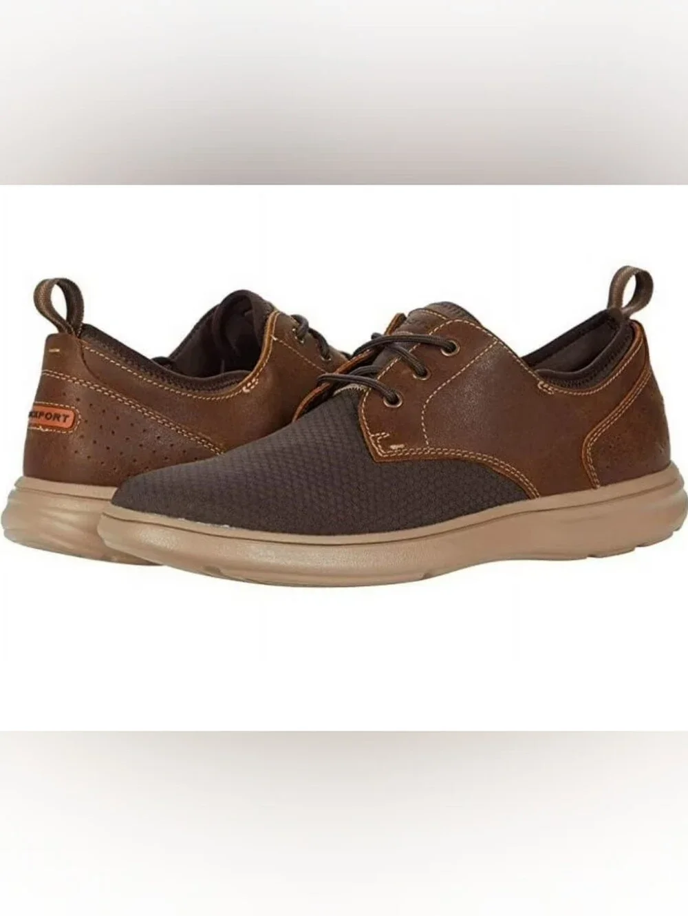 Rockport Zaden Plain Toe Men's Brown Oxfords Size 9.5